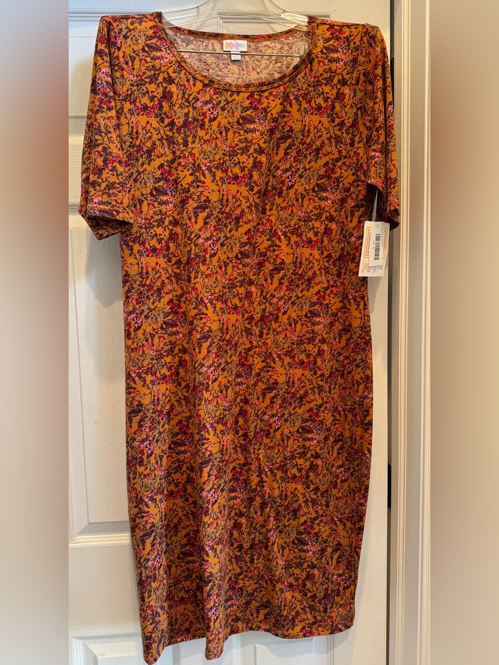 NWOT LuLaRoe Rust Floral Short-Sleeve Julia Dress